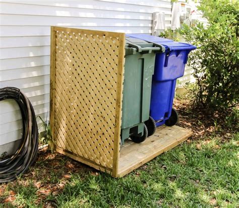 metal trash can screen enclosure|diy trash can screen.